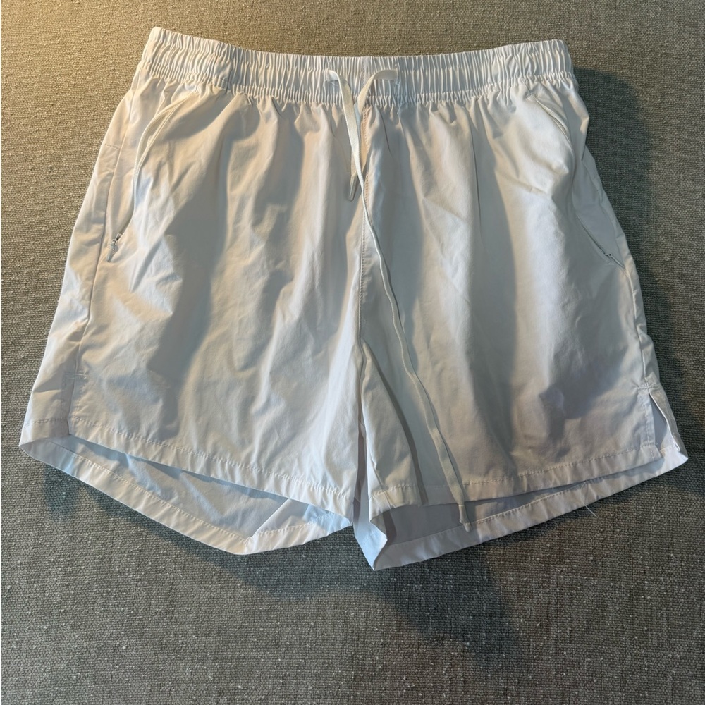 SHEIN White Athletic Drawstring Shorts